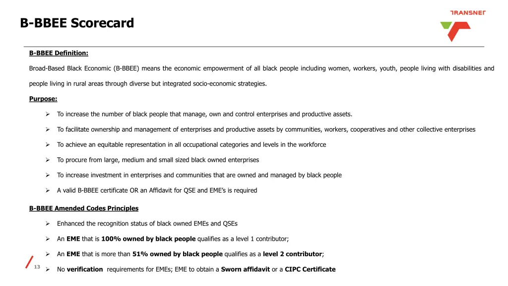 b bbee scorecard