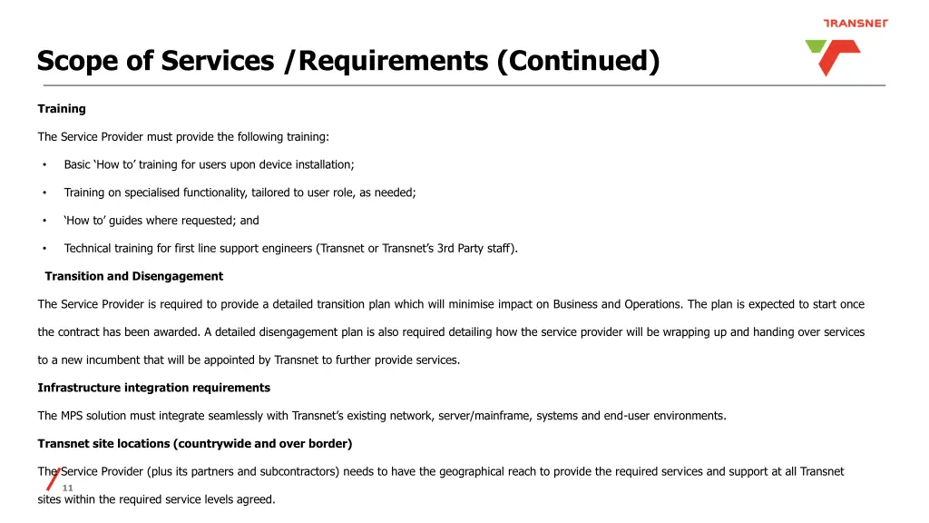 scope of services requirements continued 3