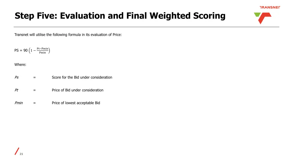 step five evaluation and final weighted scoring