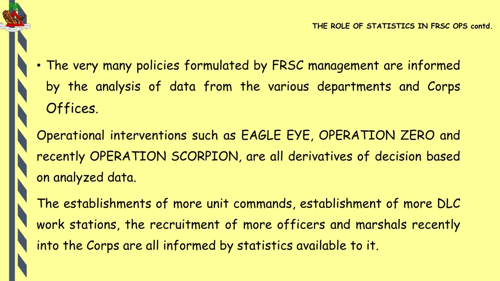 the role of statistics in frsc ops contd 1