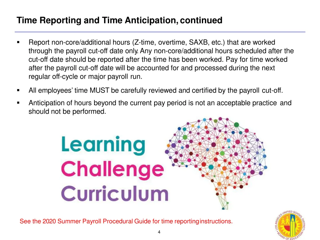 time reporting and time anticipation continued