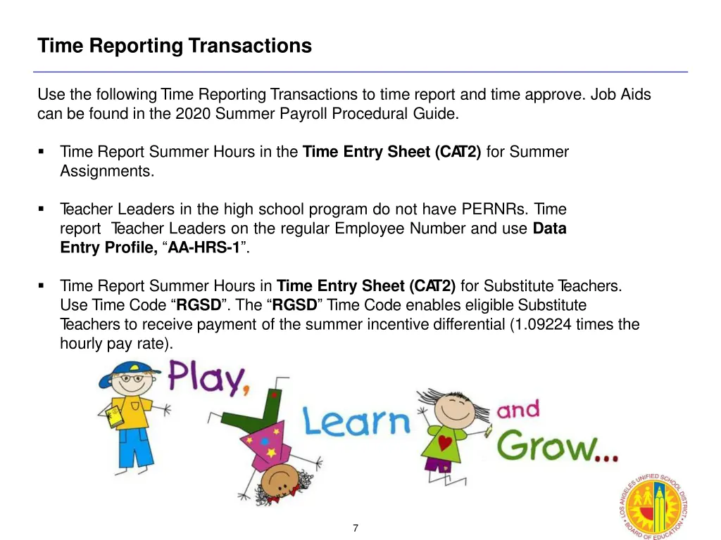 time reporting transactions