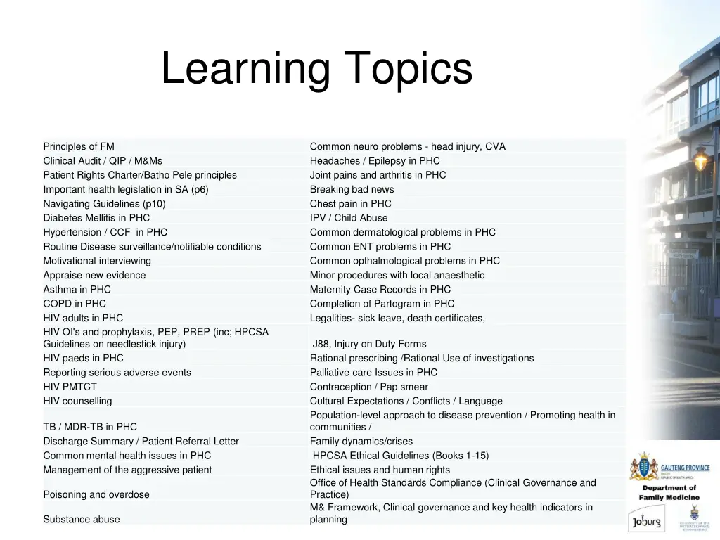 learning topics