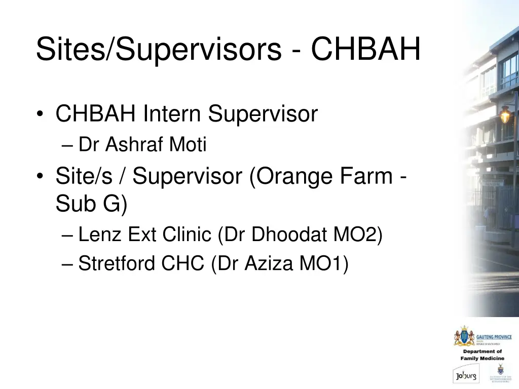 sites supervisors chbah 1