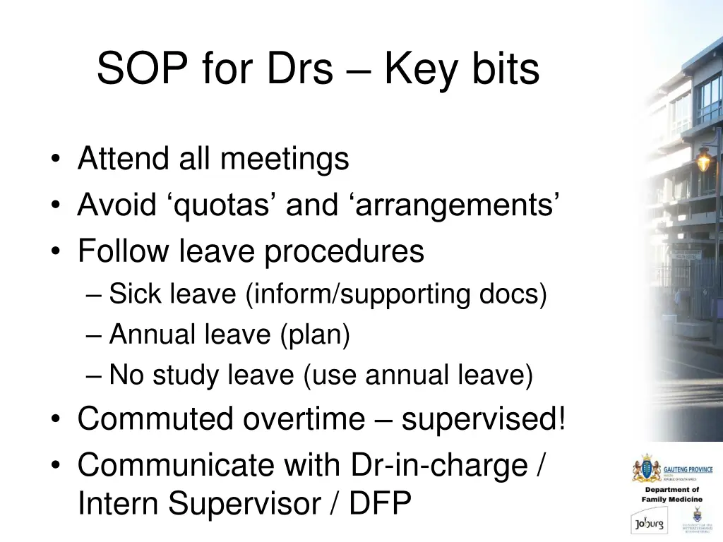 sop for drs key bits 1