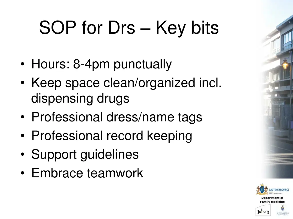 sop for drs key bits