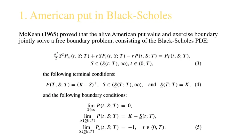 1 american put in black scholes 2