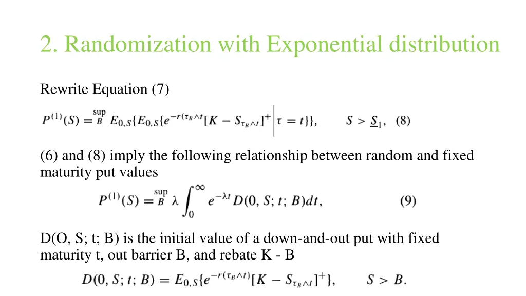 2 randomization with exponential distribution 1