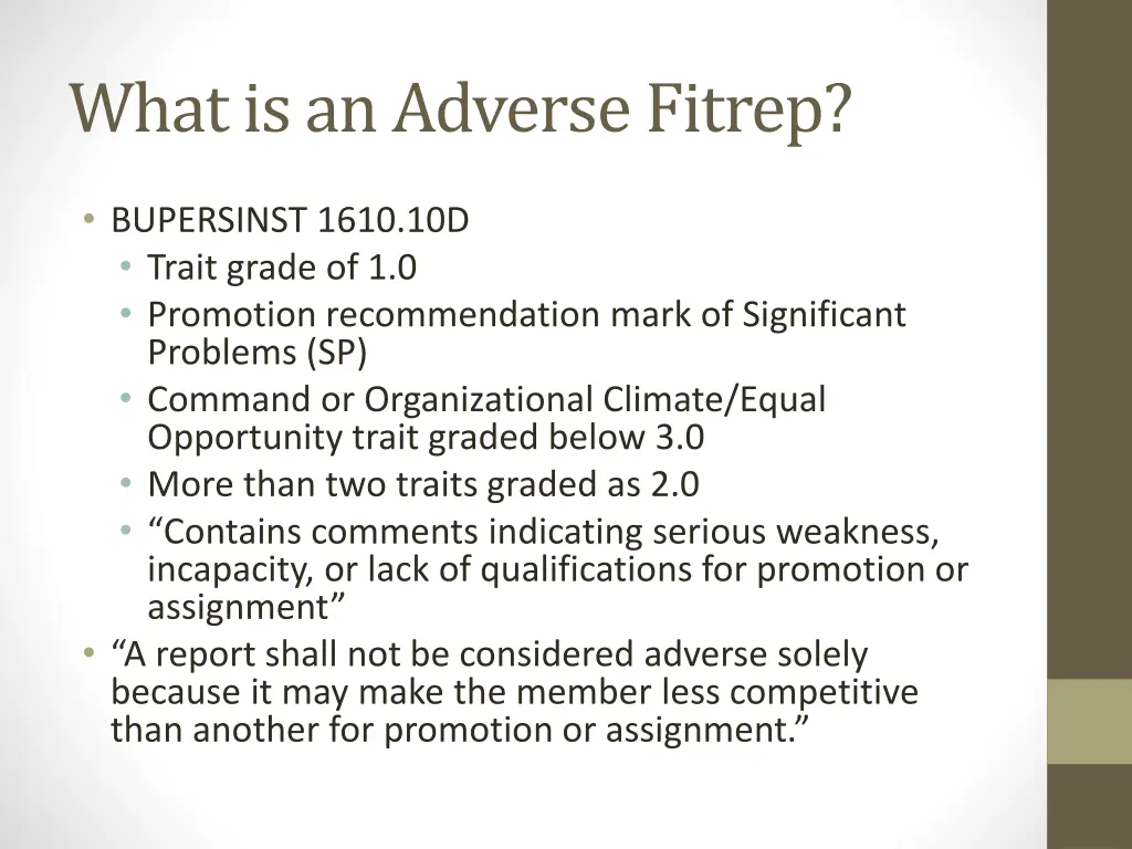 what is an adverse fitrep