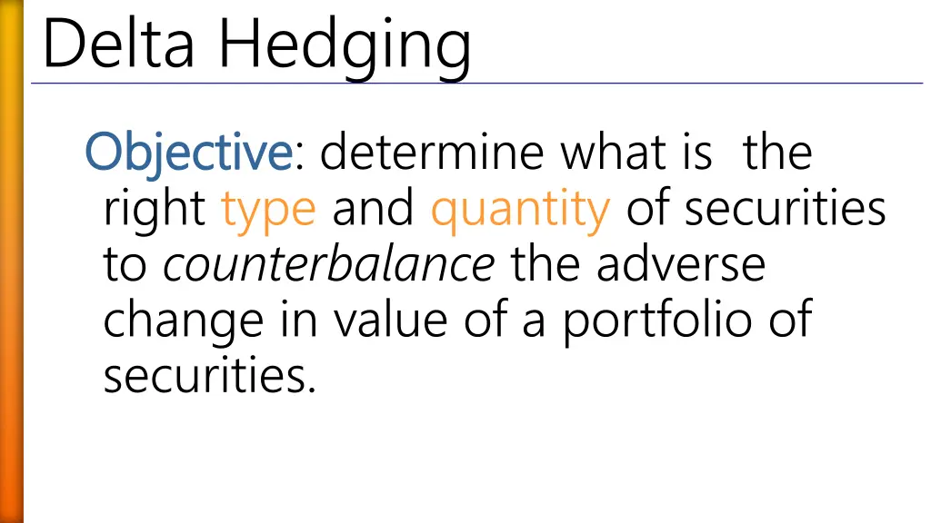 delta hedging