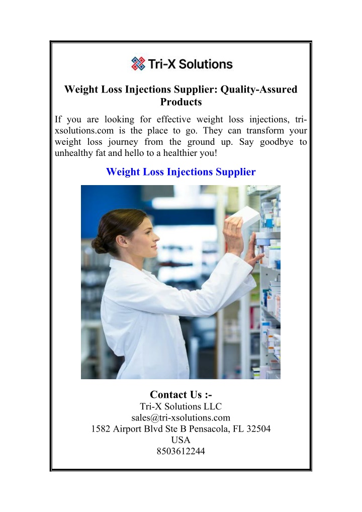 weight loss injections supplier quality assured