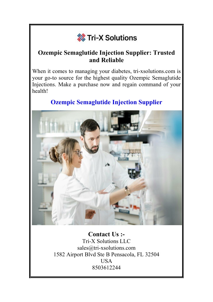 ozempic semaglutide injection supplier trusted