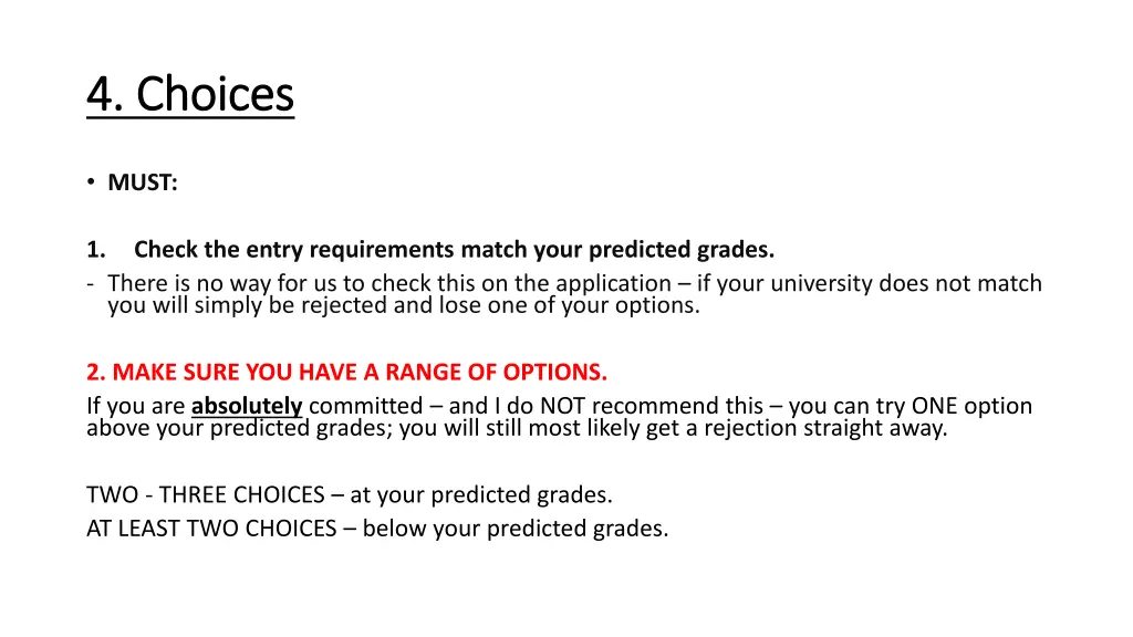 4 choices 4 choices 1