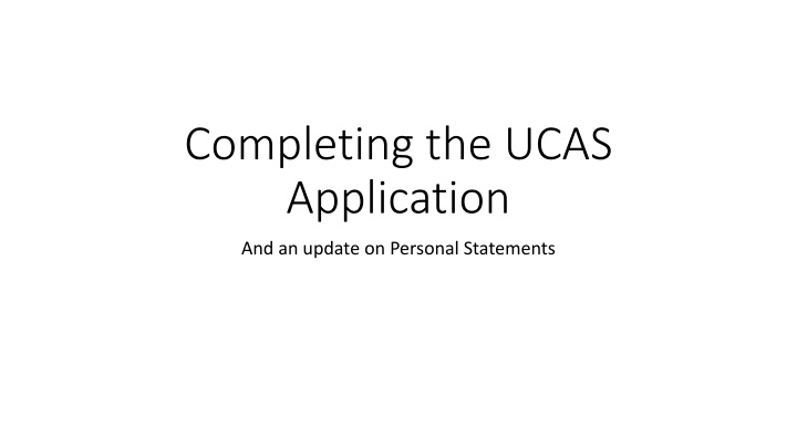 completing the ucas application