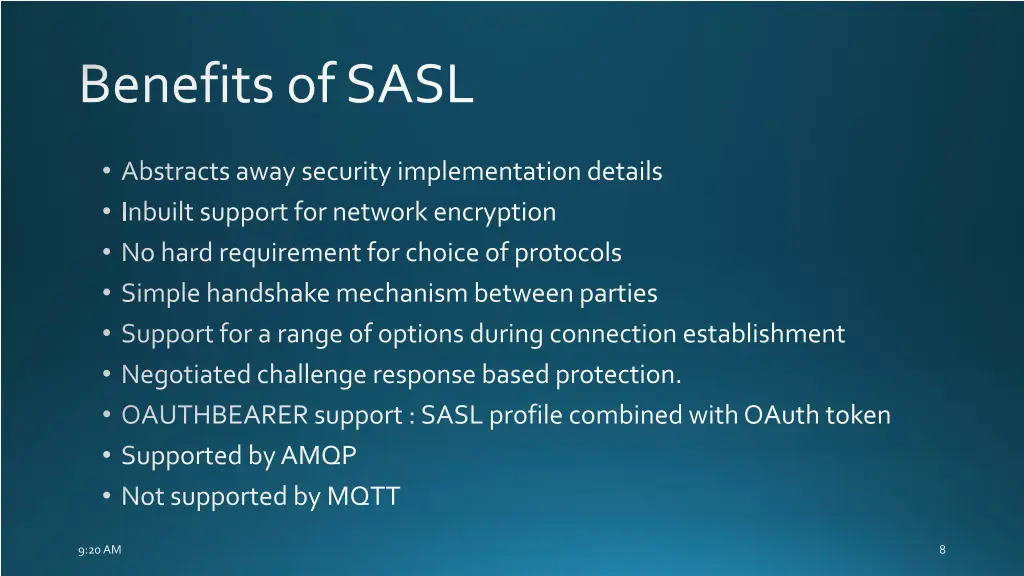 benefits of sasl