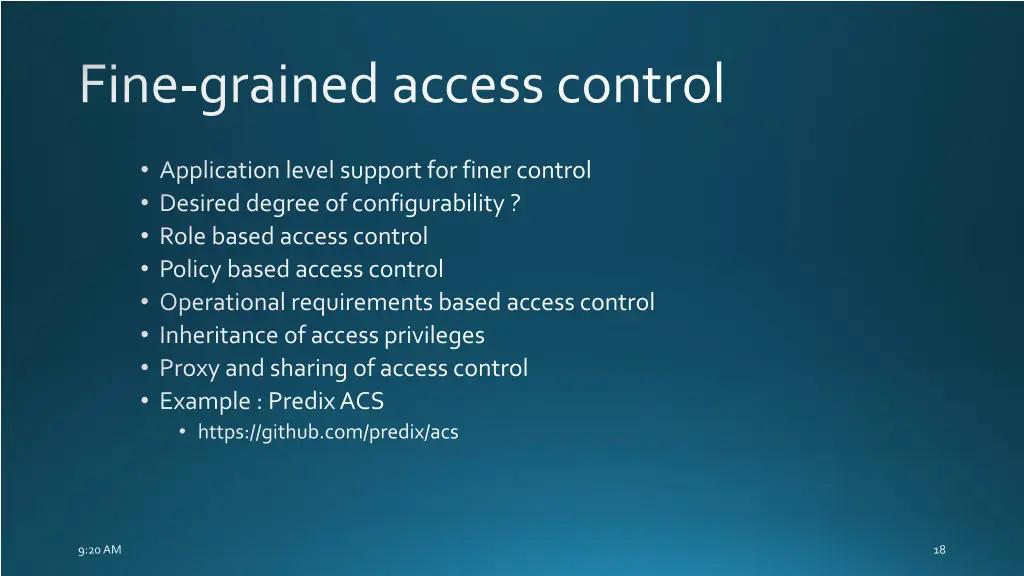 fine grained access control