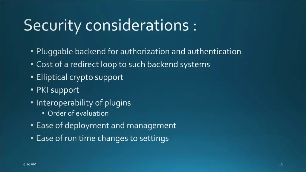 security considerations