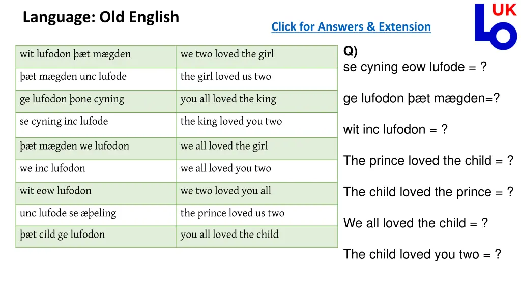 language old english