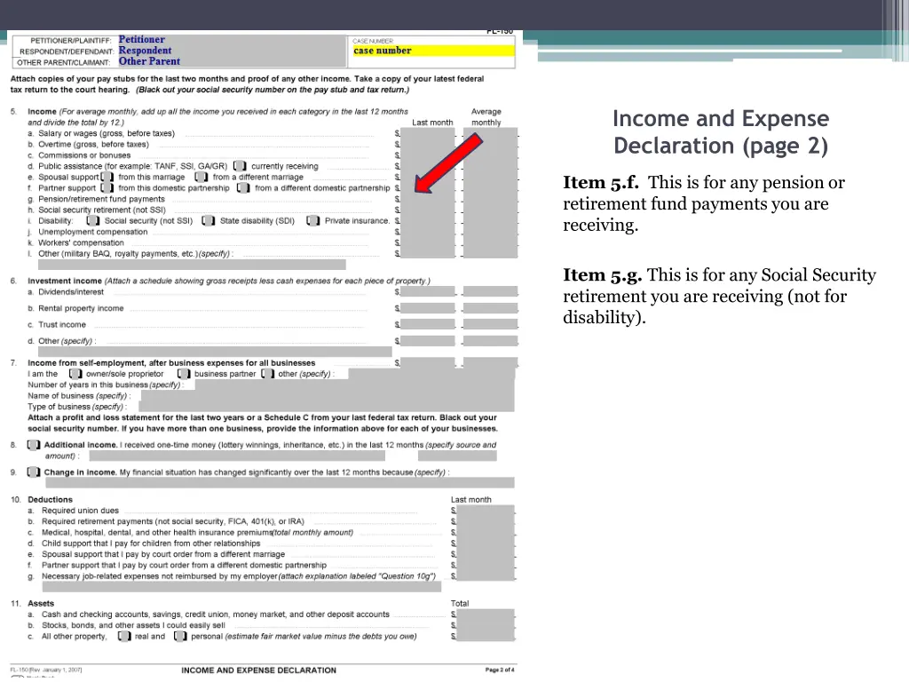 income and expense declaration page 2 10