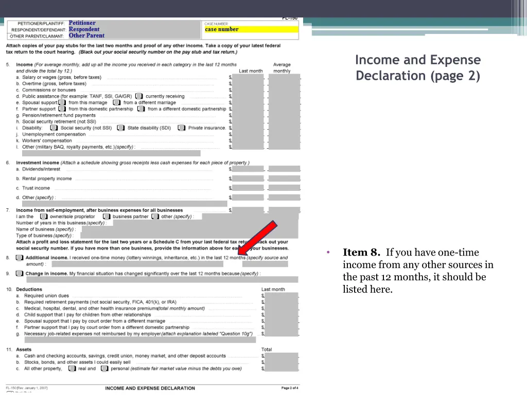 income and expense declaration page 2 12