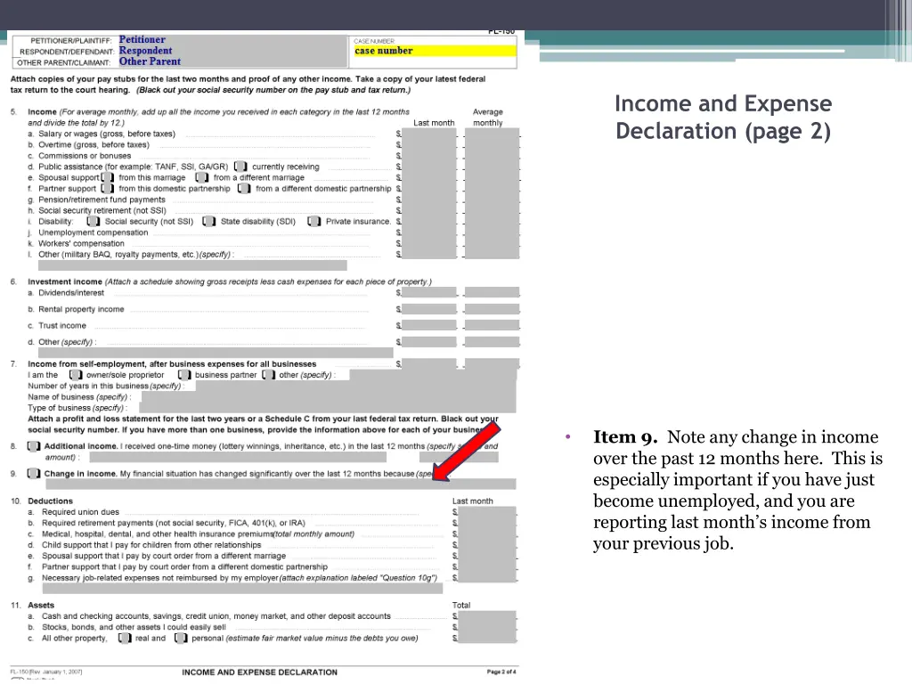 income and expense declaration page 2 13