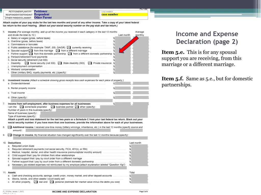 income and expense declaration page 2 4