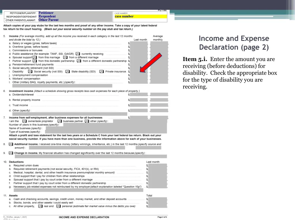 income and expense declaration page 2 6