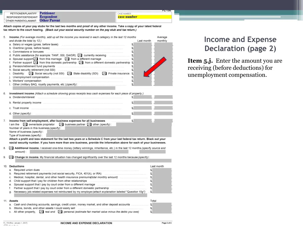 income and expense declaration page 2 7