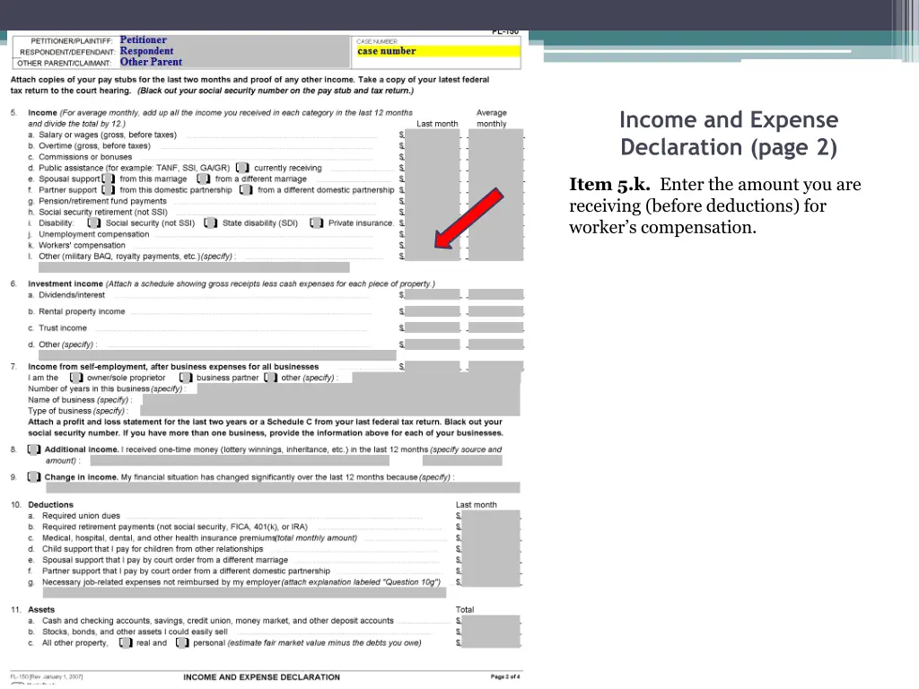 income and expense declaration page 2 8