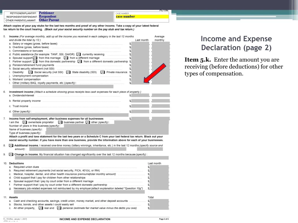 income and expense declaration page 2 9