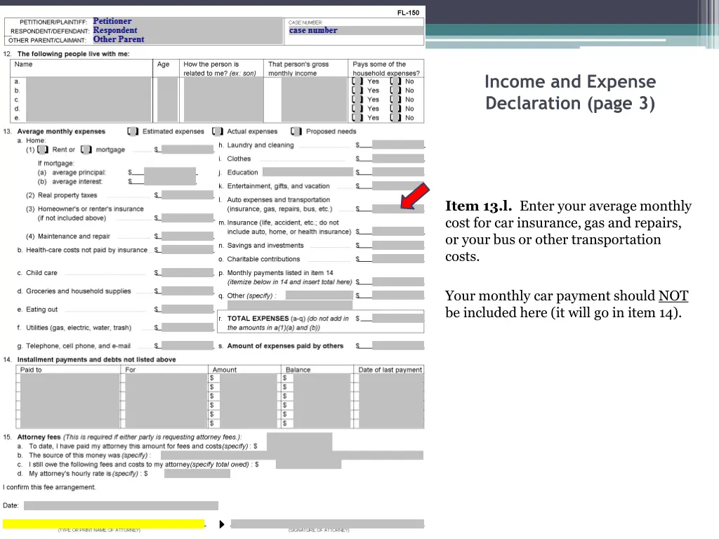income and expense declaration page 3 13