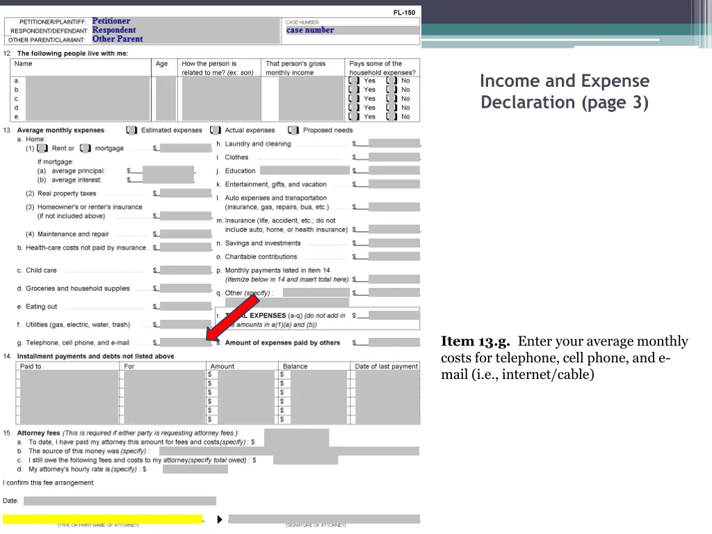 income and expense declaration page 3 9