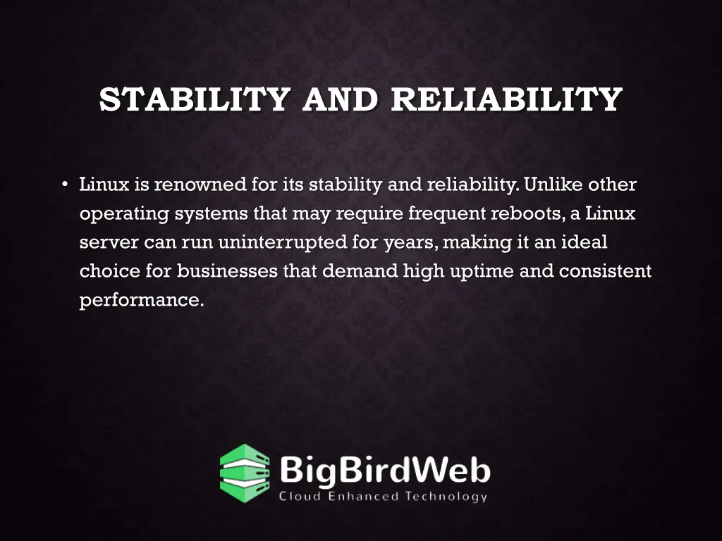 stability and reliability