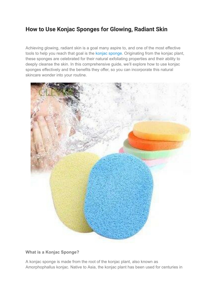 how to use konjac sponges for glowing radiant skin