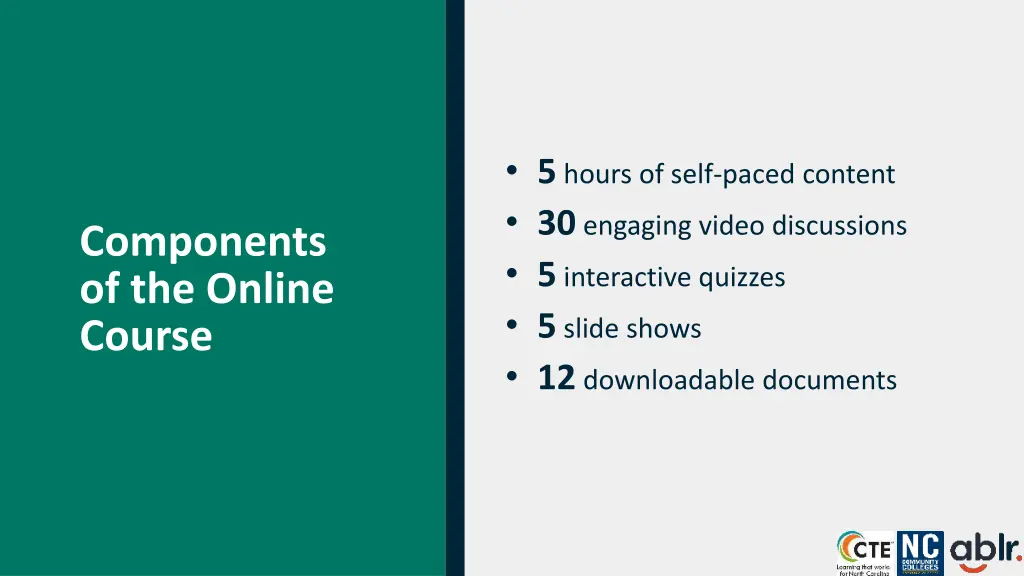 5 hours of self paced content 30 engaging video