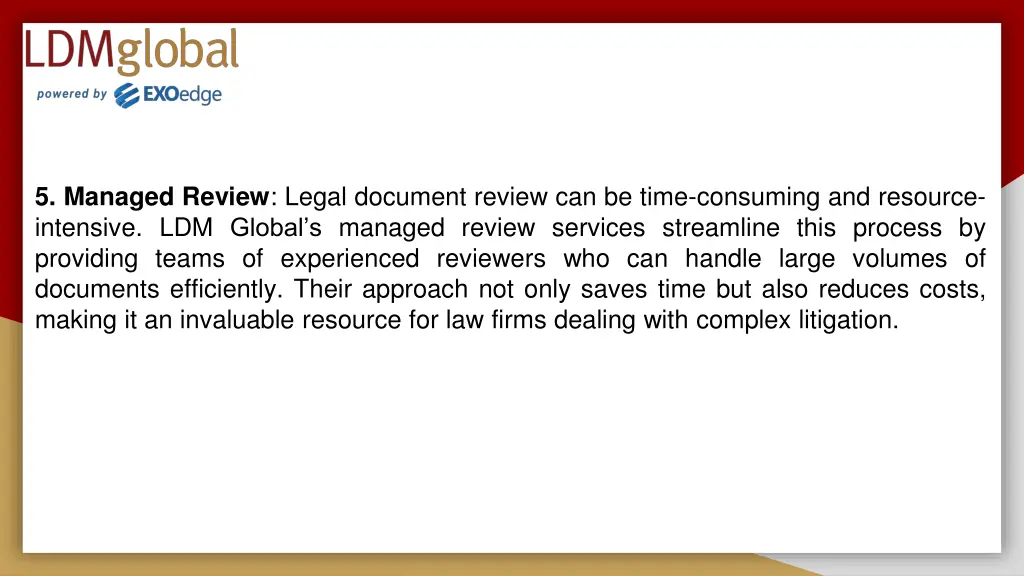 5 managed review legal document review