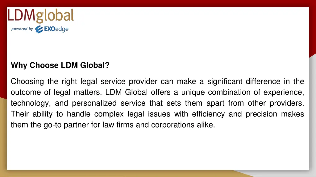 why choose ldm global