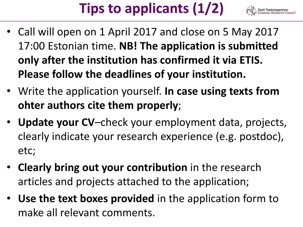 tips to applicants 1 2