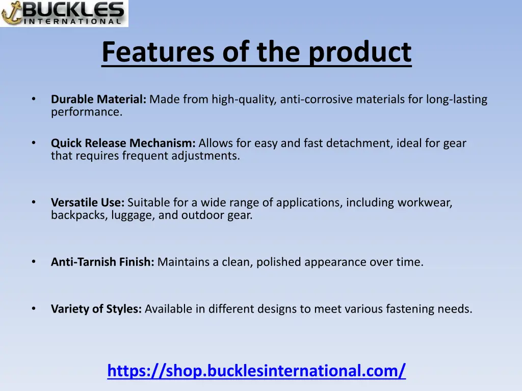 features of the product