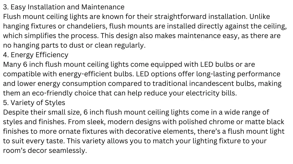 3 easy installation and maintenance flush mount