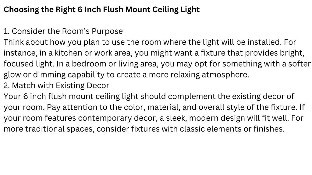 choosing the right 6 inch flush mount ceiling