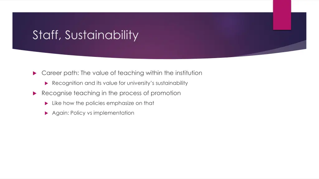 staff sustainability