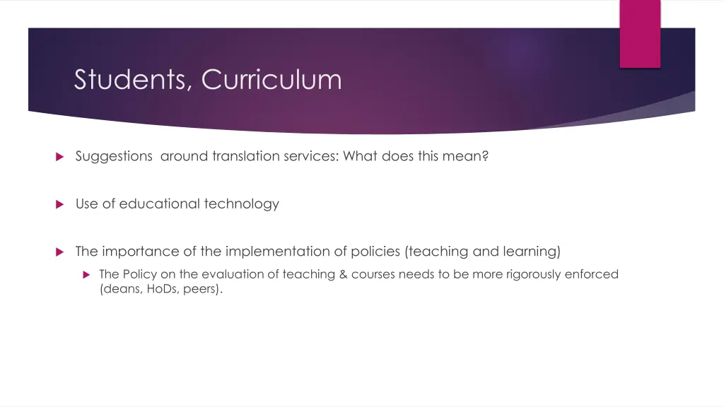 students curriculum