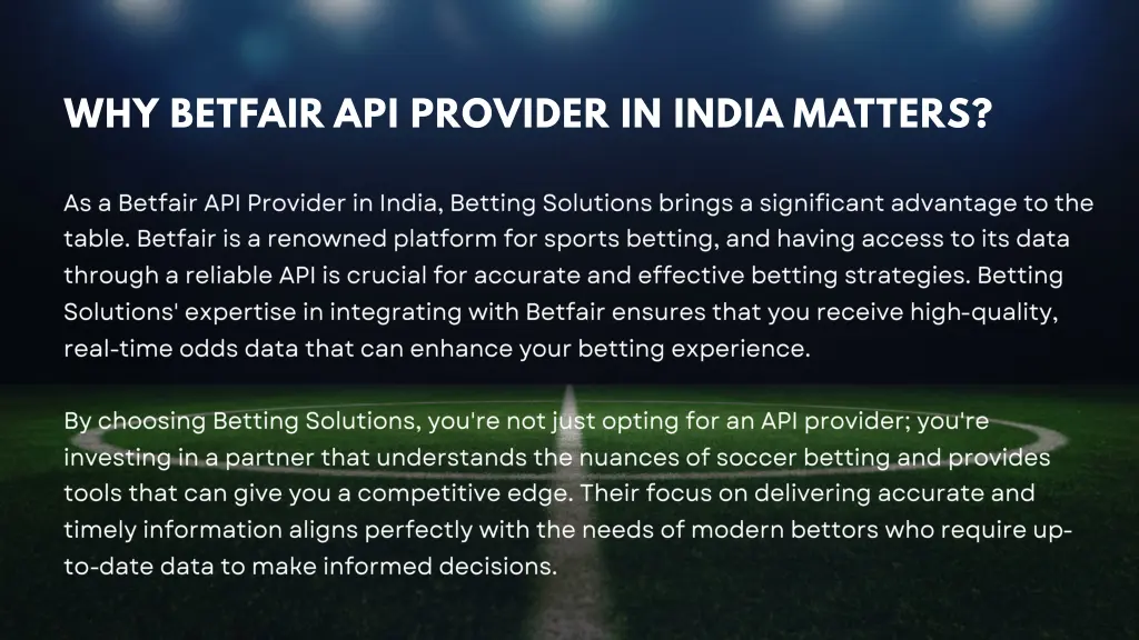 why betfair api provider in india matters