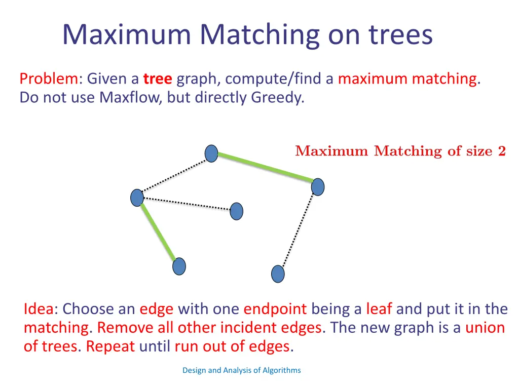 maximum matching on trees 5