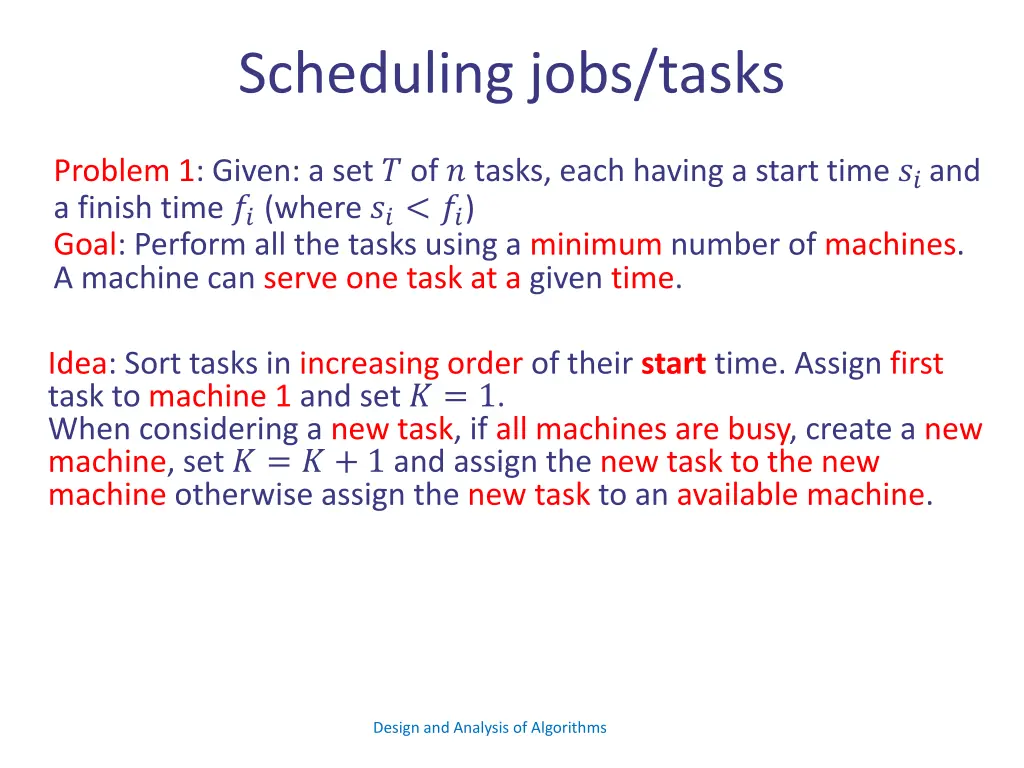 scheduling jobs tasks 1