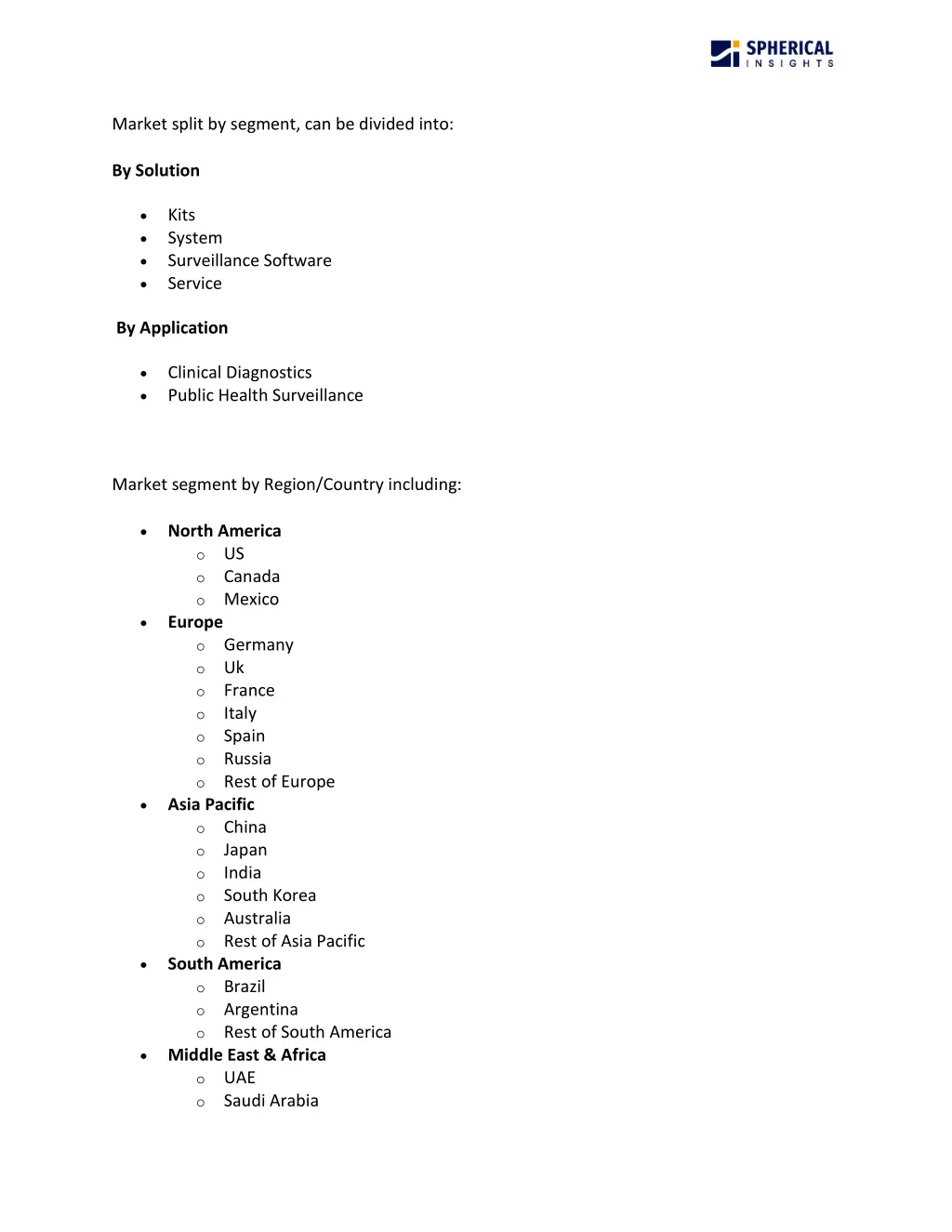 market split by segment can be divided into