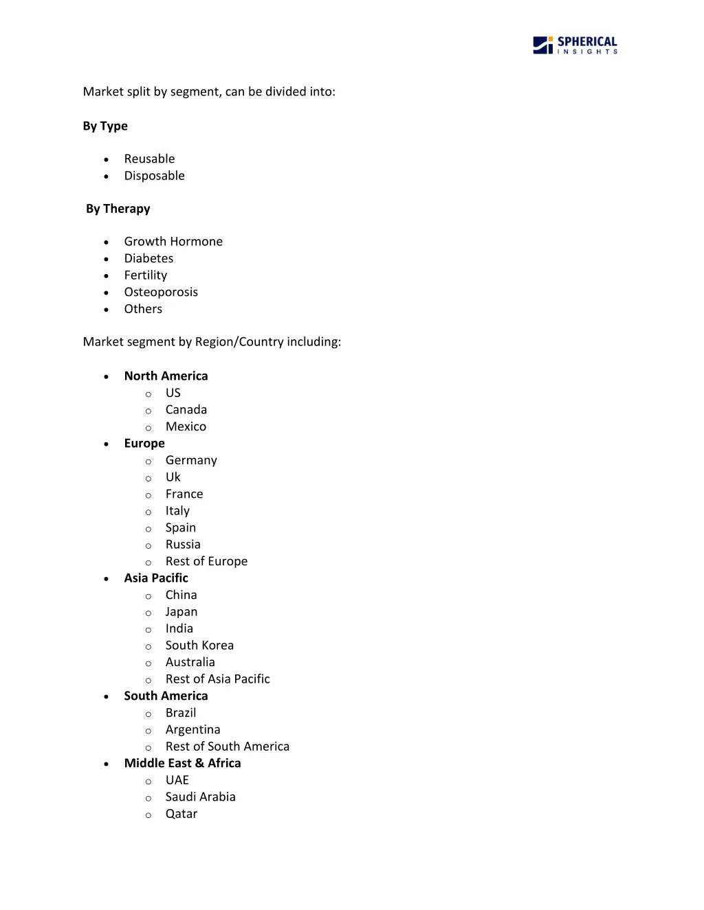 market split by segment can be divided into