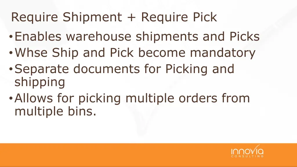 require shipment require pick