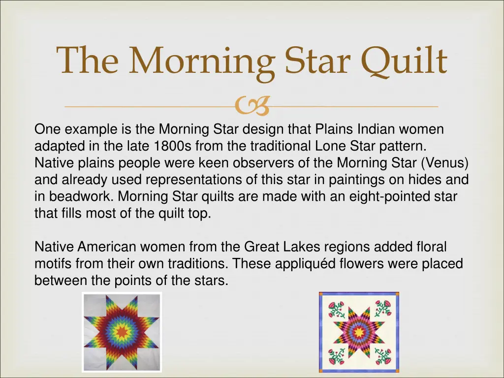 the morning star quilt